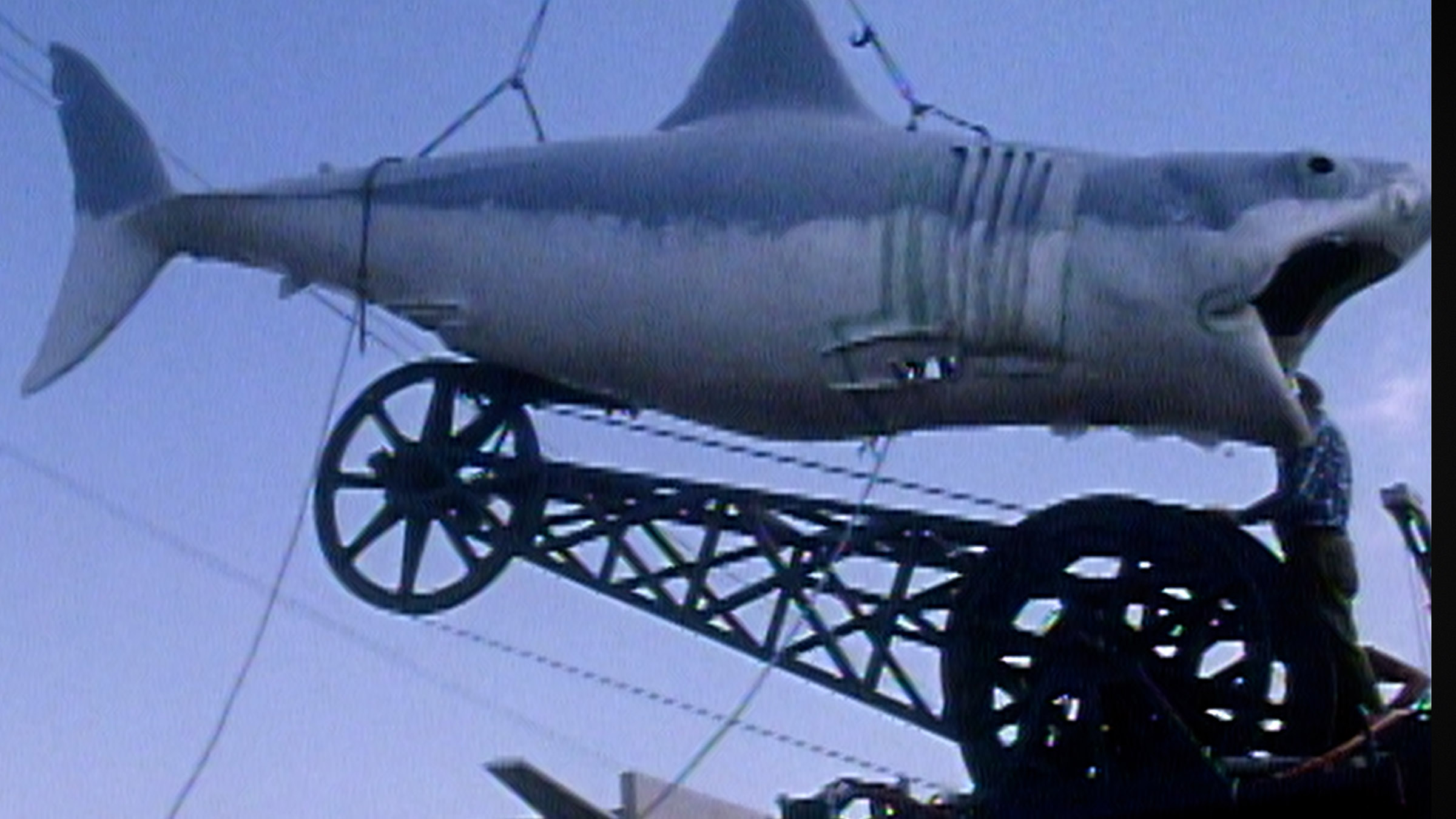 A behind-the-scenes look at the mechanical shark on the set of Jaws. Image from Jaws at 50 The... [Photo of the day - July 2025]