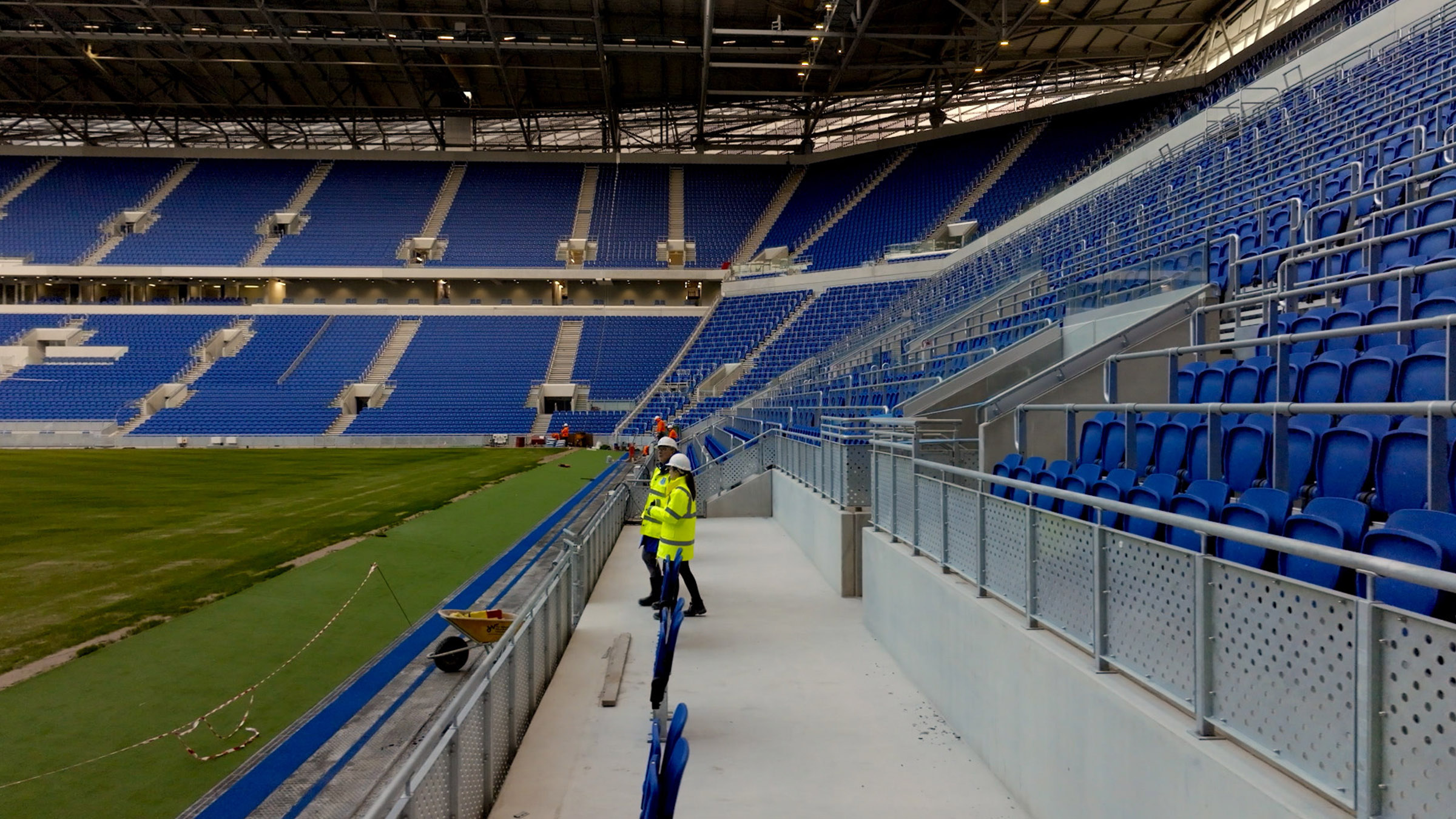 Gareth Jacques and Alix Waldron inspect the newly completed Everton Football Stadium. Image from... [Photo of the day - September 2025]
