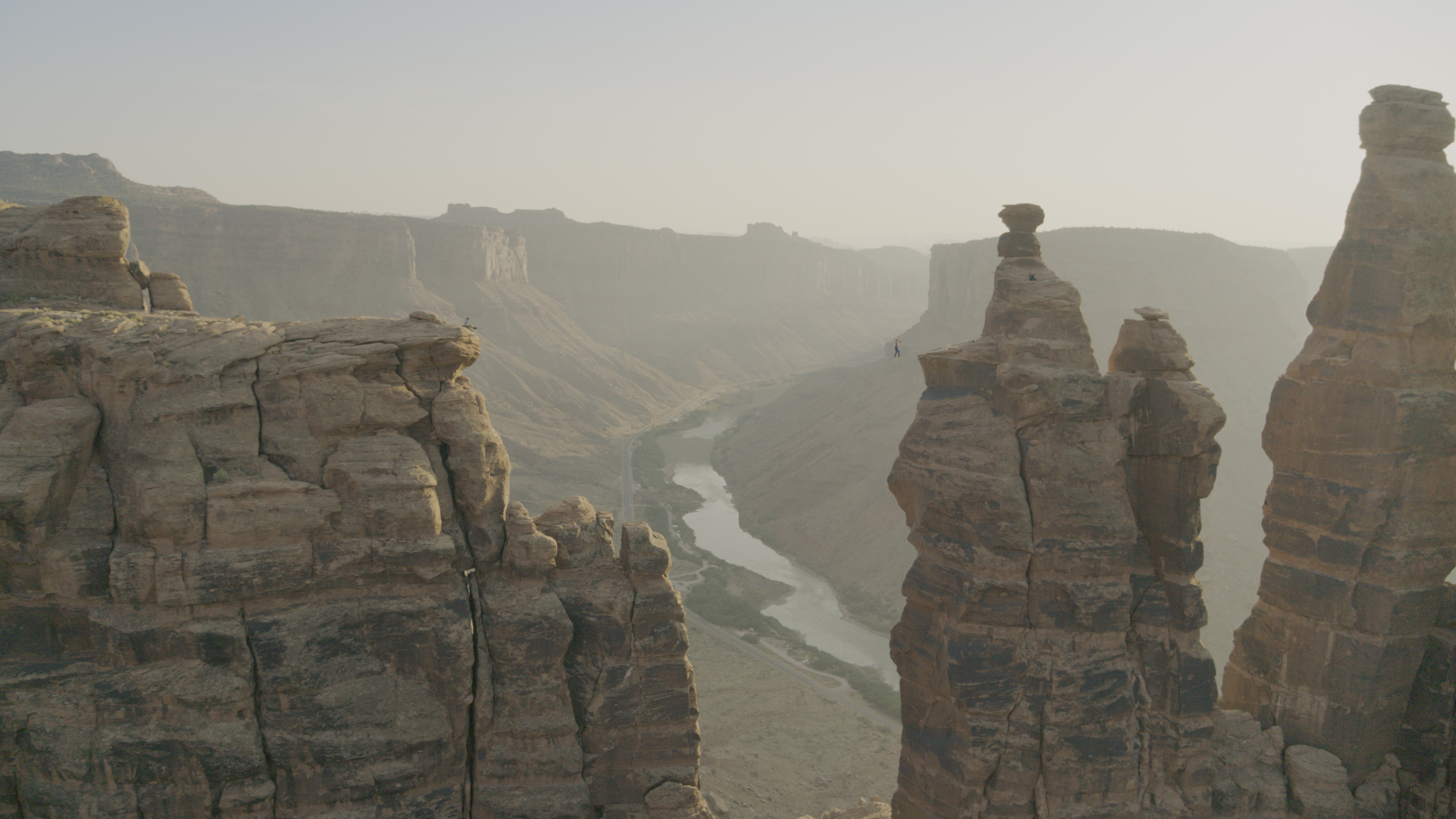 Faith Dickey walks on a slackline. [Photo of the day - February 2026]