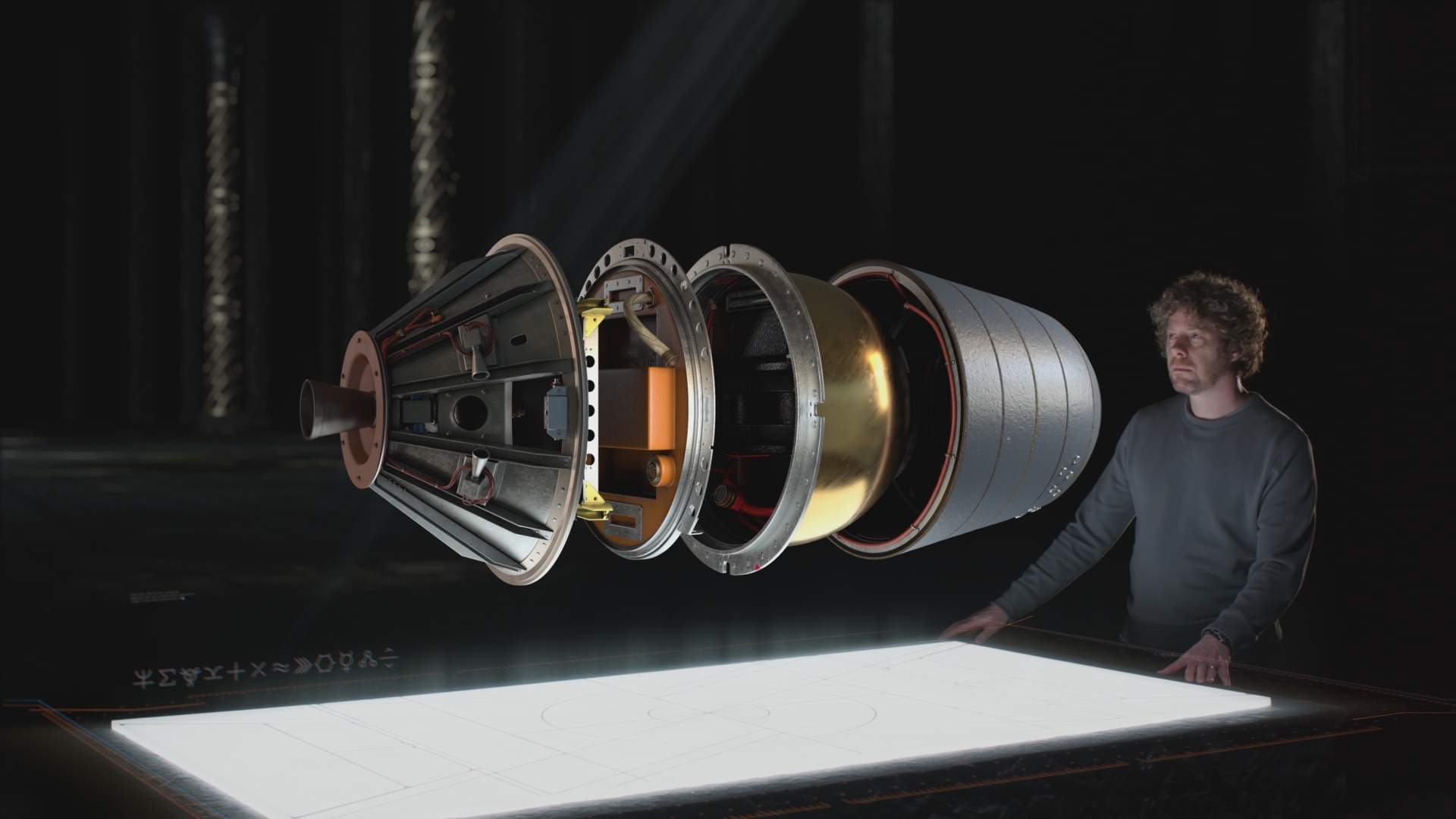 Historian, Dr. Sascha Auerbach, studies the Corona capsule. [Photo of the day - February 2026]