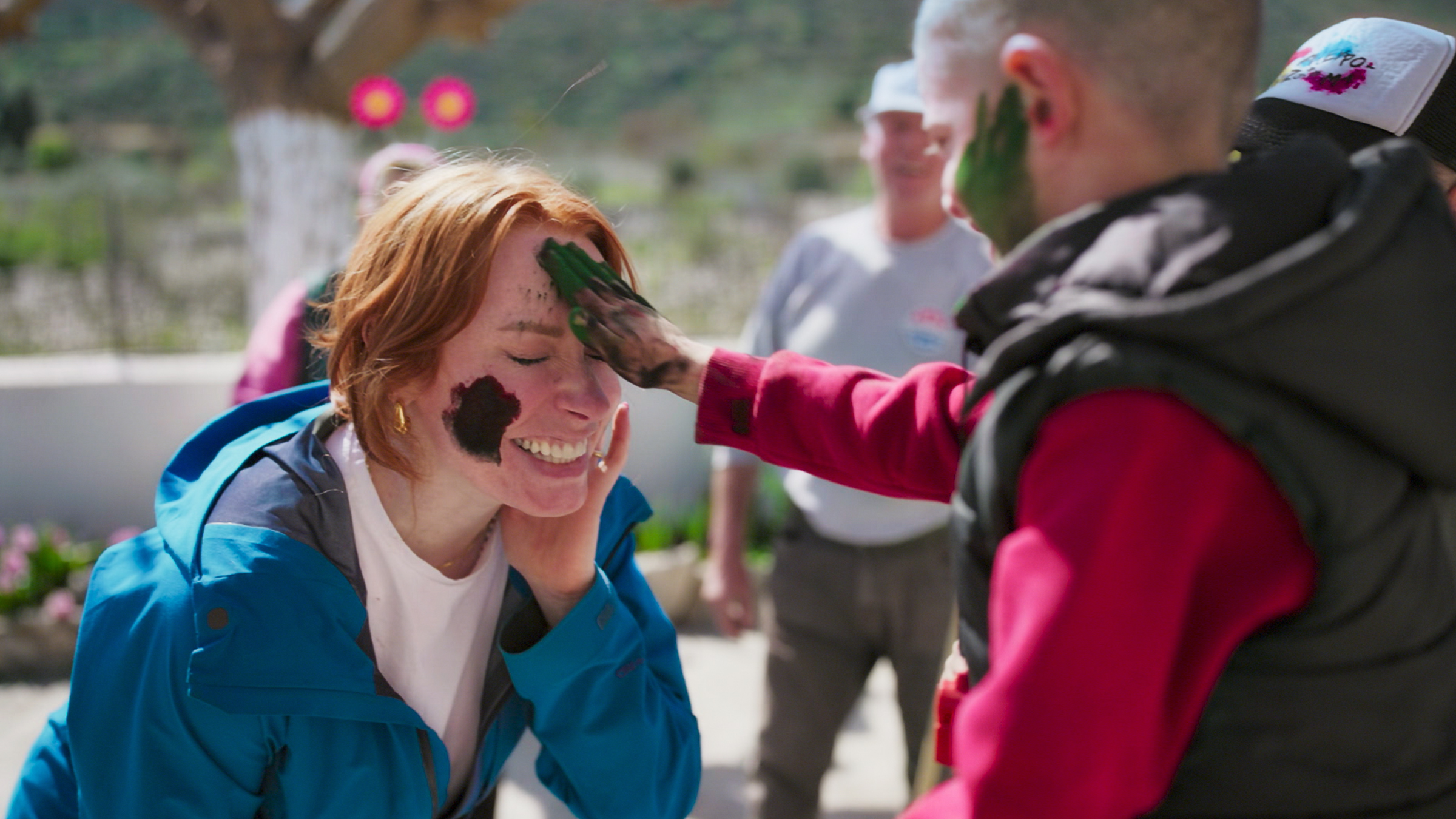 Hannah in the flour war in Galaxidi. [Photo of the day - March 2026]