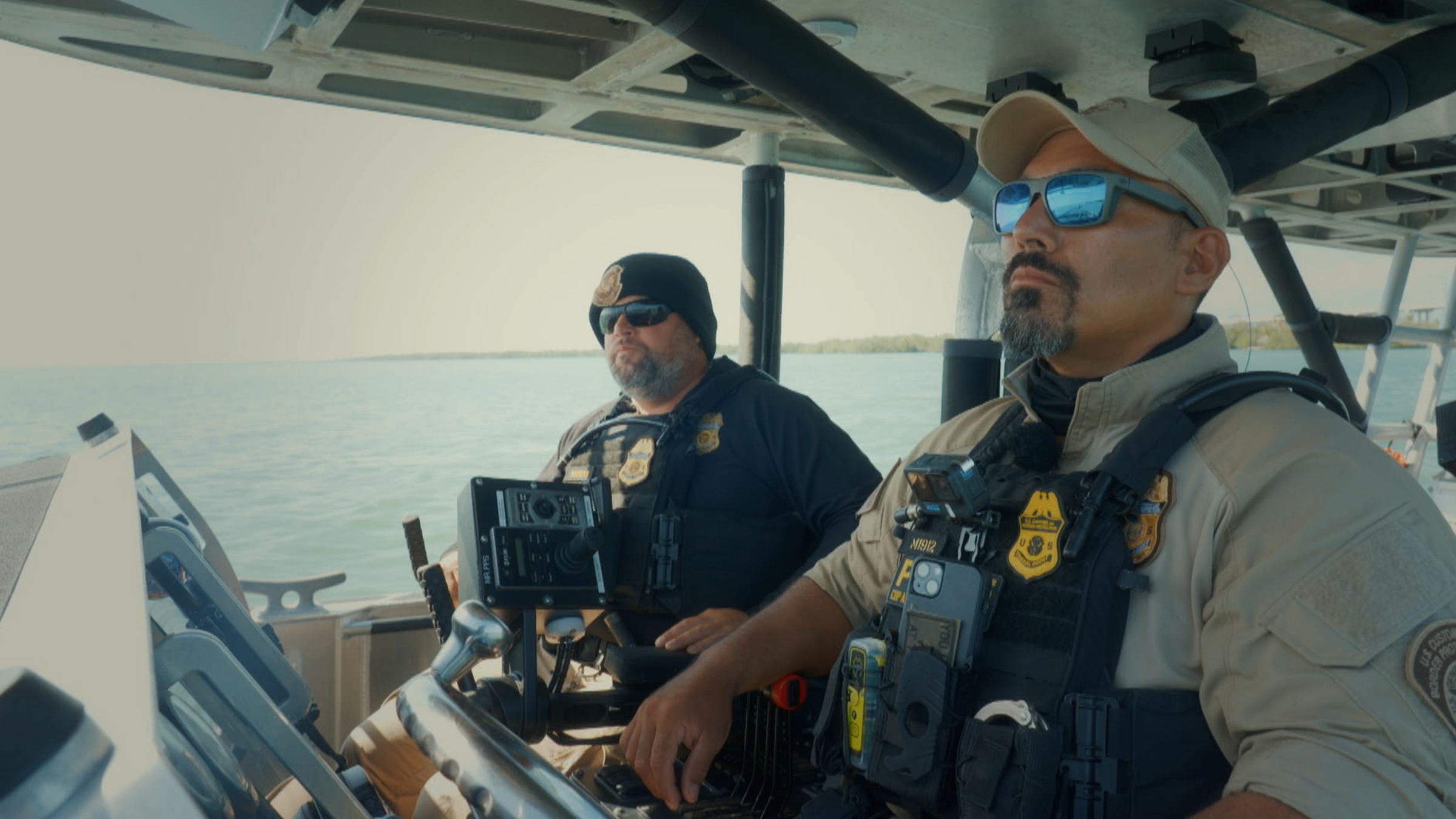 Customs and Border Patrol officers on a boat, patrolling for nefarious activity. Image from To... [Photo of the day - September 2026]